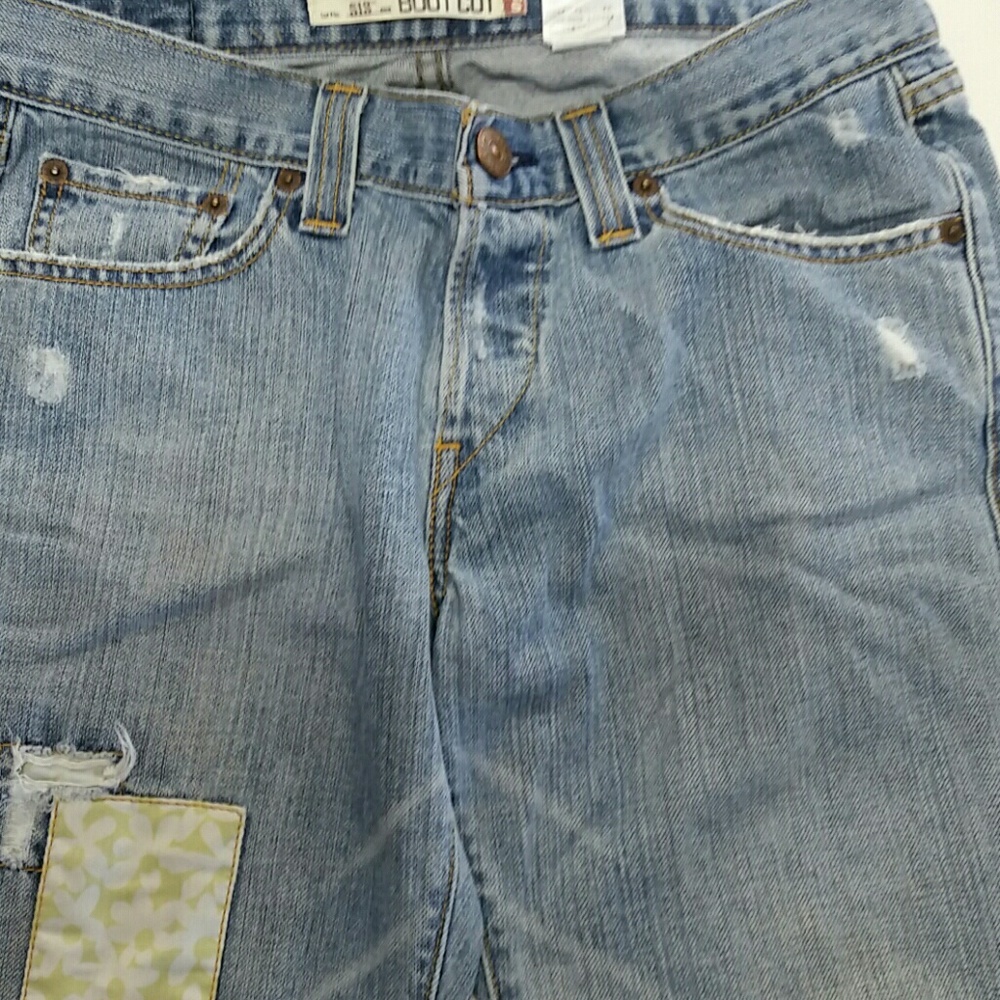 Levis Slouch Boot Cut Patchwork Jeans Style 513 - image 5